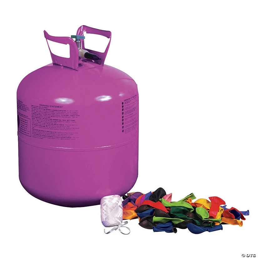 Helium Tank Kit with 50 Balloons and Ribbon 3 Helium Tank Kit with 50 Balloons and Ribbon