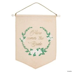 Here Comes the Bride Canvas Banner