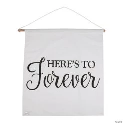 Here's to Forever Wedding Cotton Banner