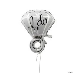 I Do Silver Wedding Ring 18 1/2" Mylar Balloon
