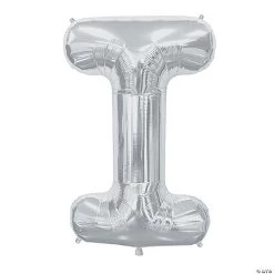 “I” Silver Letter 34" Mylar Balloon