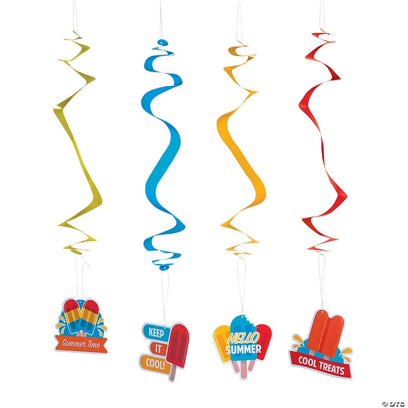 Ice Pop Party Hanging Swirl Decorations - 12 Pc. 3 Ice Pop Party Hanging Swirl Decorations - 12 Pc.