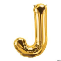 J Gold Letter 34" Mylar Balloon