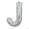 “J” Silver Letter 34" Mylar Balloon -Party Decorations Sales Shop j silver letter 34 mylar balloon13635376
