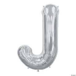 “J” Silver Letter 34" Mylar Balloon