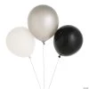 Jumbo Black, White & Silver Latex Balloon Bouquet - 7 Pc. -Party Decorations Sales Shop jumbo black white and silver latex balloon bouquet 7 pc 14115248
