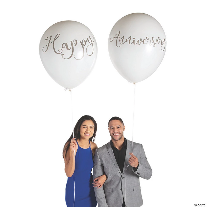 Jumbo Happy Anniversary 36" Latex Balloons - 2 Pc. 3 Jumbo Happy Anniversary 36" Latex Balloons - 2 Pc.