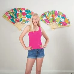 Jumbo Luau Bamboo Hanging Fans - 2 Pc. 5 Jumbo Luau Bamboo Hanging Fans - 2 Pc. -Party Decorations Sales Shop jumbo luau bamboo hanging fans 2 pc 13823581 a01