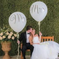 Jumbo White Mr. & Mrs. 36" Latex Balloons - 2 Pc. -Party Decorations Sales Shop jumbo white mr and mrs 36 latex balloons 2 pc 13829553 a01