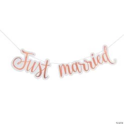 Just Married Rose Gold Foil Banner