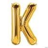 K Gold Letter 34" Mylar Balloon 1 K Gold Letter 34" Mylar Balloon -Party Decorations Sales Shop k gold letter 34 mylar balloon13930300