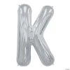 “K” Silver Letter 34" Mylar Balloon -Party Decorations Sales Shop k silver letter 34 mylar balloon13635379