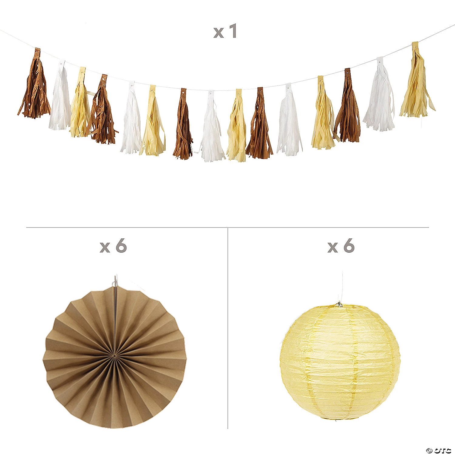 Kraft Paper Hanging Decor Decorating Kit - 13 Pc. 4 Kraft Paper Hanging Decor Decorating Kit - 13 Pc. - Image 2