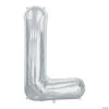 “L” Silver Letter 34" Mylar Balloon -Party Decorations Sales Shop l silver letter 34 mylar balloon13635382