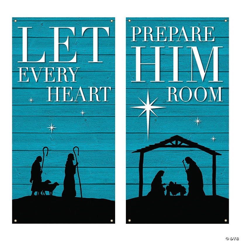 Large Christmas Church Banner Set - 2 Pc. 3 Large Christmas Church Banner Set - 2 Pc.