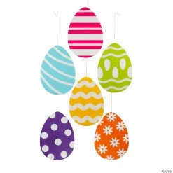Large Hanging Easter Egg Decorations - 6 Pc.