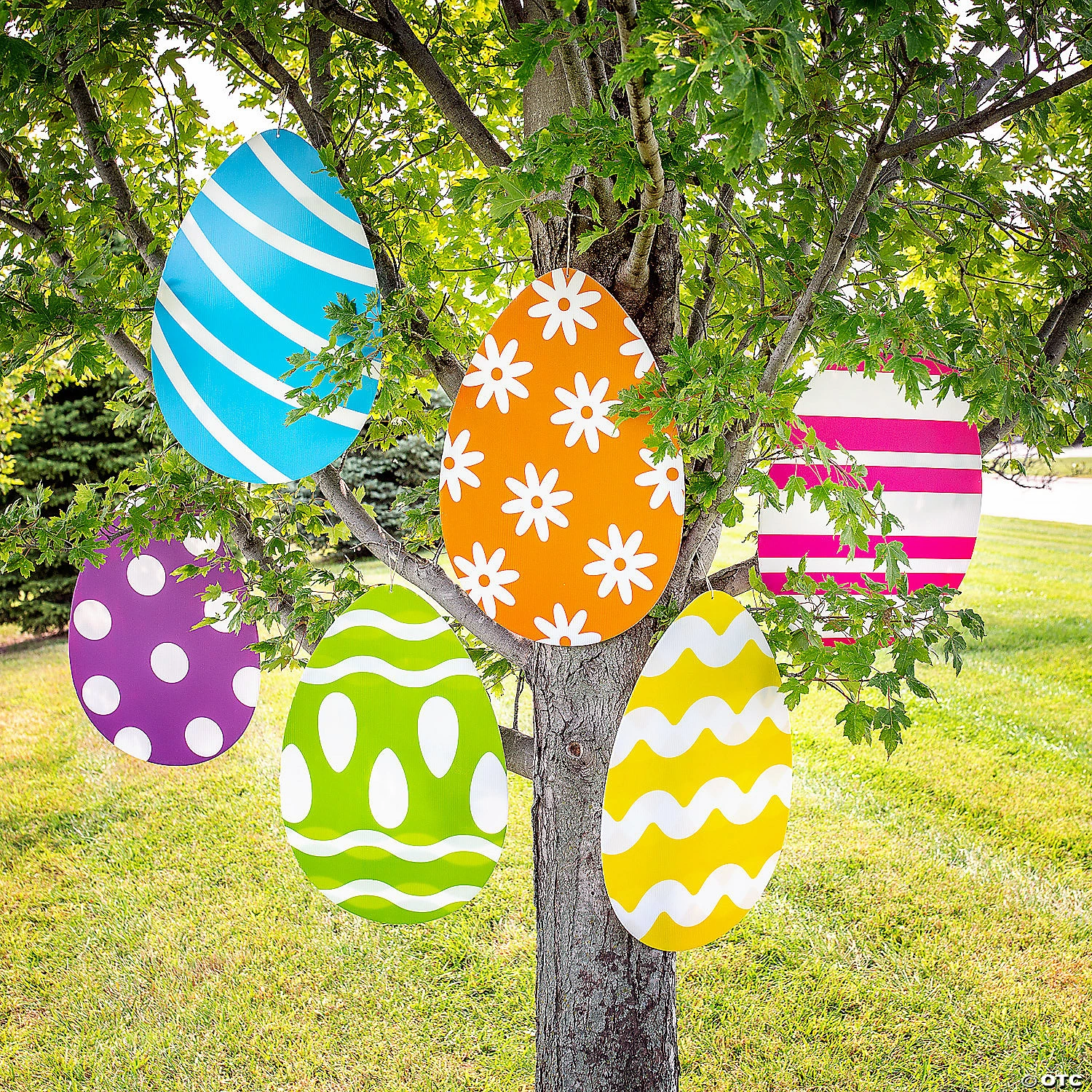 Large Hanging Easter Egg Decorations - 6 Pc. 5 Large Hanging Easter Egg Decorations - 6 Pc. - Image 3