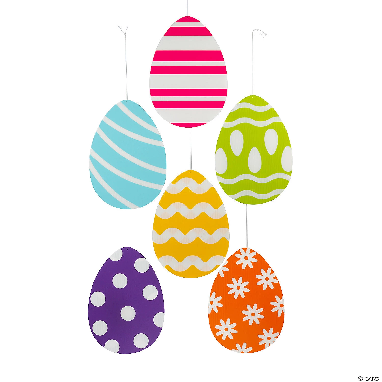 Large Hanging Easter Egg Decorations - 6 Pc. 3 Large Hanging Easter Egg Decorations - 6 Pc.