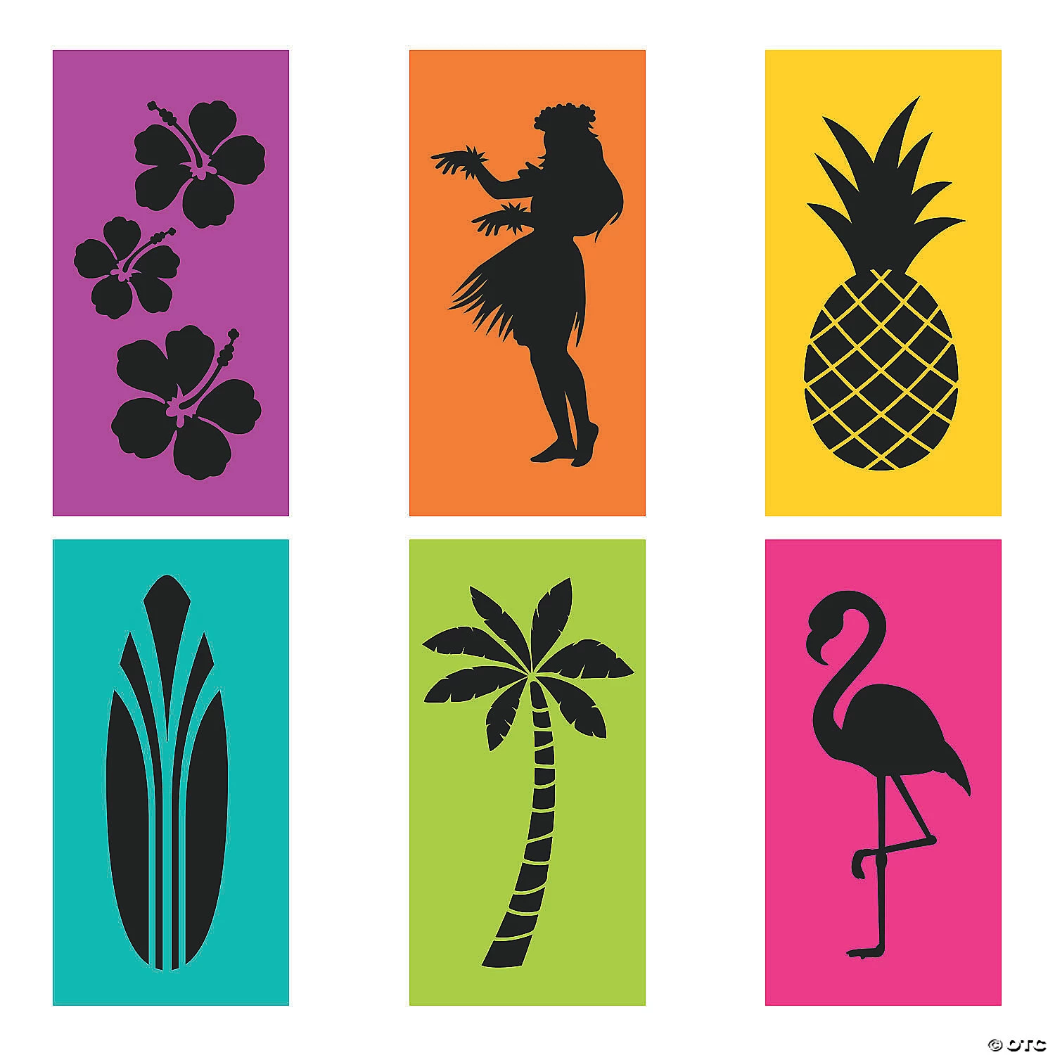 Large Luau Silhouette Backdrop - 6 Pc. 4 Large Luau Silhouette Backdrop - 6 Pc. - Image 2
