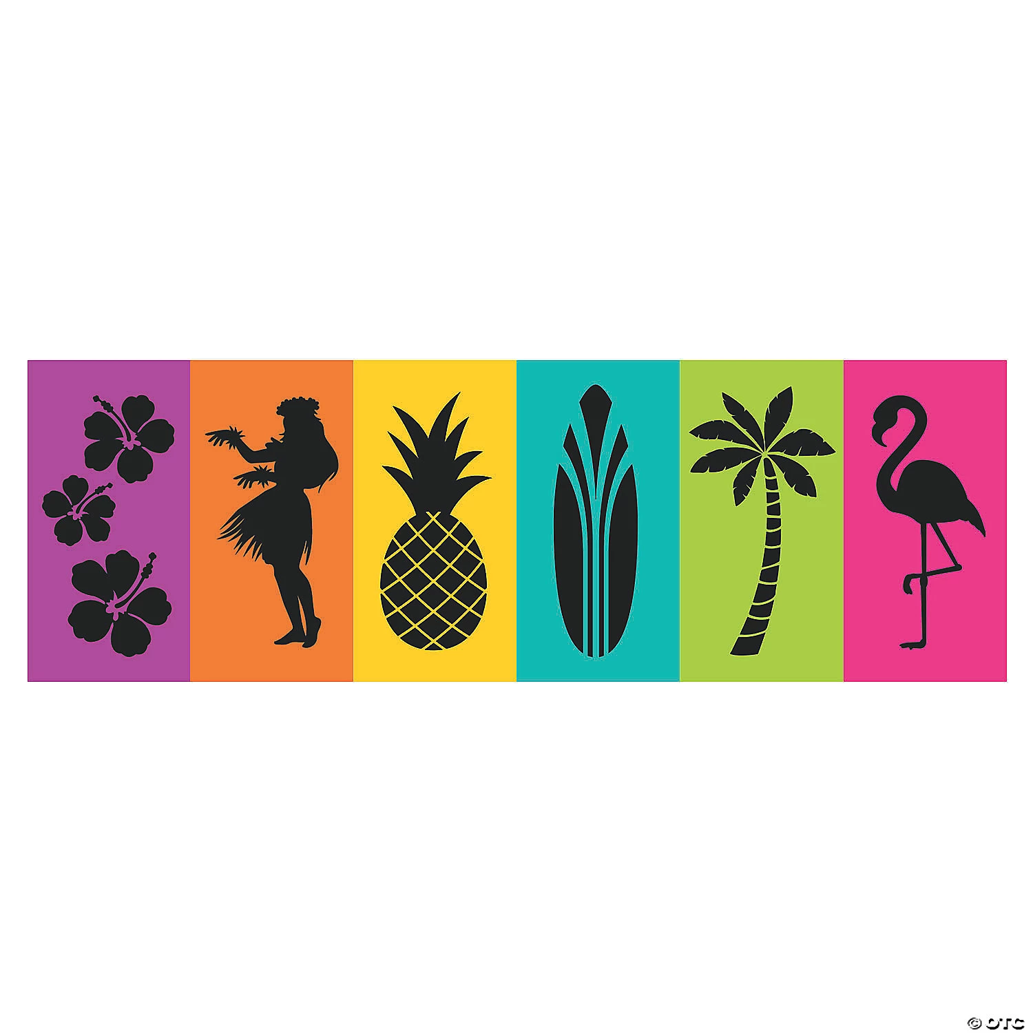 Large Luau Silhouette Backdrop - 6 Pc. 3 Large Luau Silhouette Backdrop - 6 Pc.