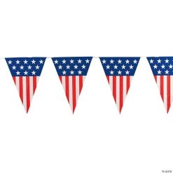 Large Patriotic Plastic Pennant Banner