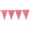 Large Red Gingham Vinyl Pennant Banner -Party Decorations Sales Shop large red gingham vinyl pennant banner3 6200