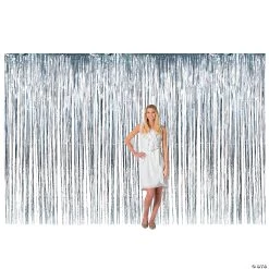 Large Metallic Fringe Backdrop Curtains