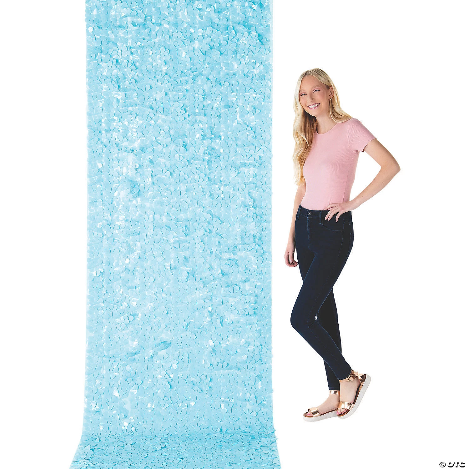 Light Blue Floral Sheeting Backdrop 4 Light Blue Floral Sheeting Backdrop - Image 2