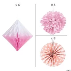 Hanging Decorating Kit - 20 Pc. 5 Hanging Decorating Kit - 20 Pc. -Party Decorations Sales Shop light pink hanging decorating kit 20 pc 13980049 a01