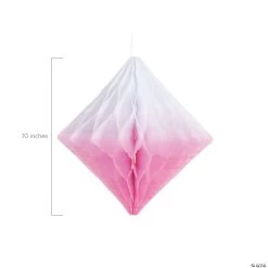 Hanging Diamond Honeycomb Decorations - 6 Pc. -Party Decorations Sales Shop light pink hanging diamond honeycomb decorations 6 pc 13932767 a01