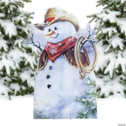 Little Cowboy Snowman Outdoor Yard Sign