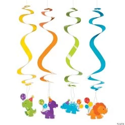 Little Dino Hanging Swirl Decorations - 12 Pc.