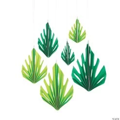 Luau Leaf Hanging Fans - 6 Pc.