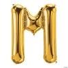 M Gold Letter 34" Mylar Balloon -Party Decorations Sales Shop m gold letter 34 mylar balloon13930302
