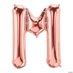 M Rose Gold Letter 34" Mylar Balloon
