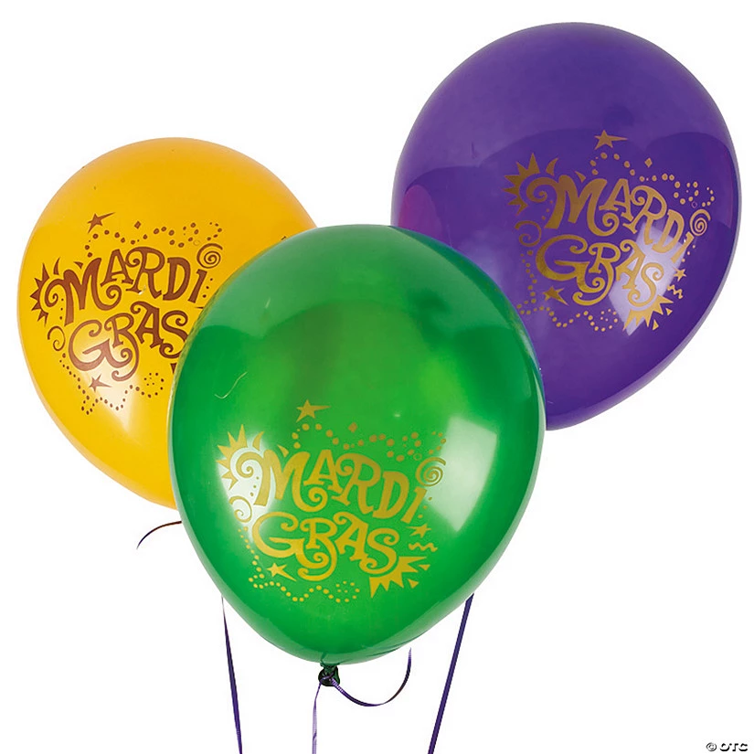 Mardi Gras 11" Latex Balloons - 24 Pc. 3 Mardi Gras 11" Latex Balloons - 24 Pc.