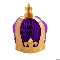 Mardi Gras Crown Honeycomb Centerpieces - 3 Pc.