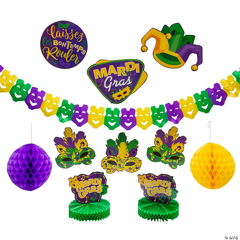 Mardi Gras Decorating Kit - 10 Pc. 3 Mardi Gras Decorating Kit - 10 Pc.