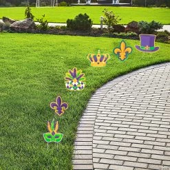 Mardi Gras Fleur de Lis Sidewalk Signs - 6 Pc.