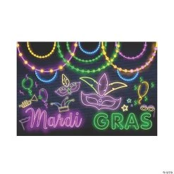Mardi Gras Glow Backdrop - 3 Pc.
