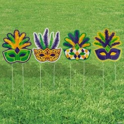 Mardi Gras Yard Signs - 4 Pc.