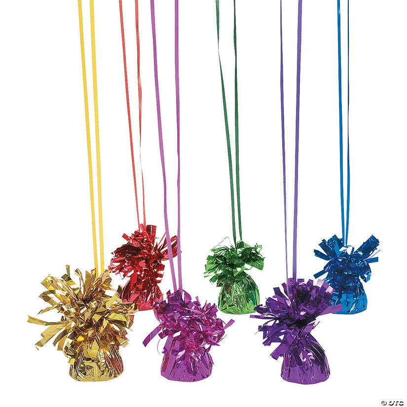 Metallic Colored Balloon Weights Assortment - 12 Pc.