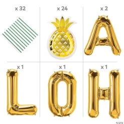 Metallic Tropical Party Tableware Kit for 24 Guests -Party Decorations Sales Shop metallic tropical party tableware kit for 24 guests14100602 a02