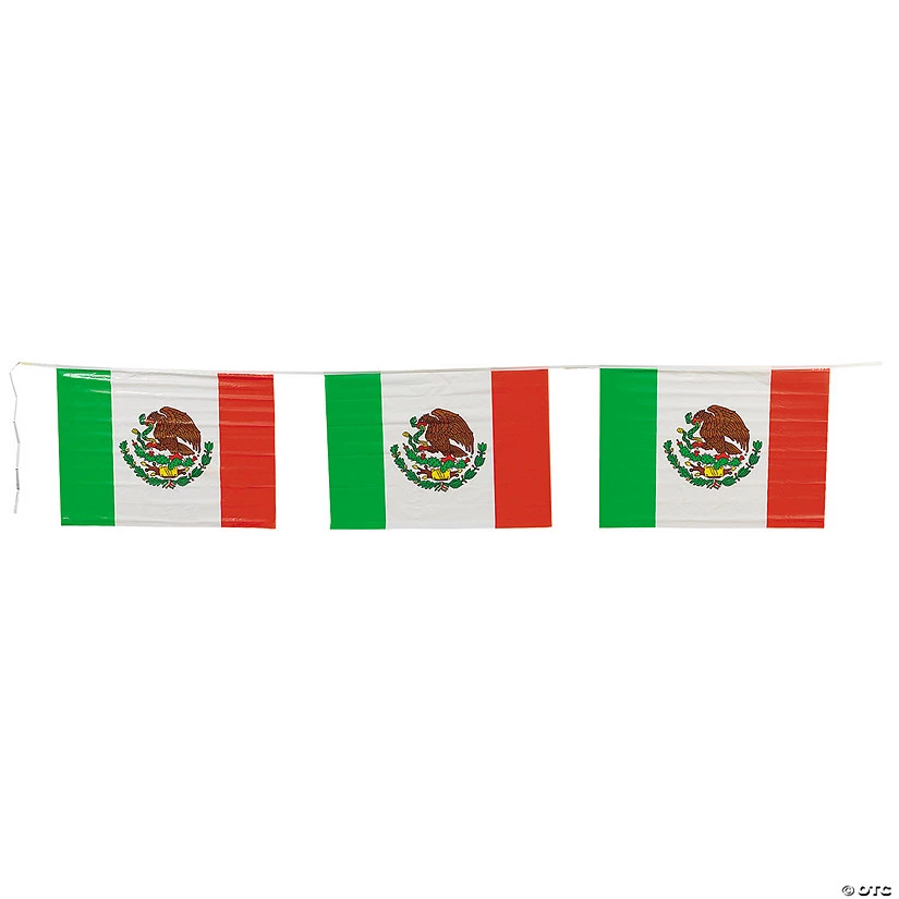 Mexican Flag Plastic Pennant Banner 3 Mexican Flag Plastic Pennant Banner
