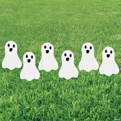 Mini Ghost Sidewalk Sign Halloween Decorations - 6 Pc.