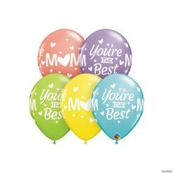 Mom You’re the Best 9" Latex Balloon Assortment - 50 Pc.
