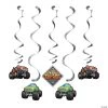 Monster Truck Party Hanging Swirl Decorations - 5 Pc. -Party Decorations Sales Shop monster truck party hanging swirl decorations 5 pc 13911597