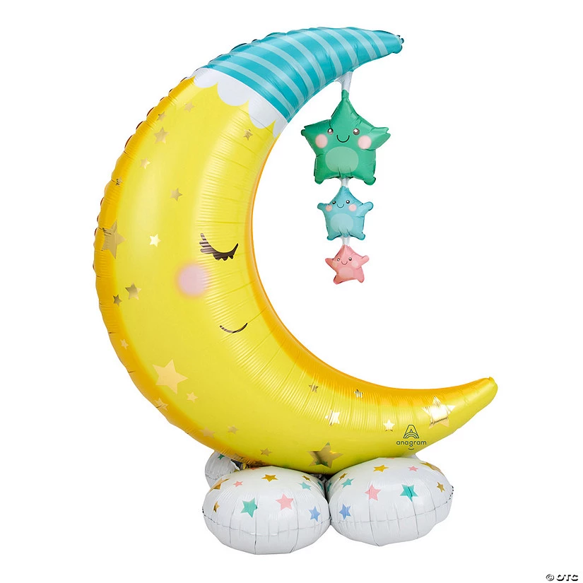 Moon & Stars 55" Mylar Balloon 3 Moon & Stars 55" Mylar Balloon