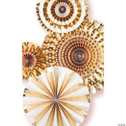 My Mind’s Eye™ Metallic Gold Hanging Fans - 4 Pc. -Party Decorations Sales Shop my mind s eye metallic gold hanging fans 4 pc 13939975 a01