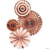My Mind’s Eye™ Metallic Rose Gold Hanging Fans - 4 Pc. -Party Decorations Sales Shop my mind s eye metallic rose gold hanging fans 4 pc 13939978